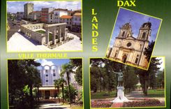 CPM Dax Ville Thermale la Fontaine Chaude Hotel du Splendid Place des Arenes la Cathedrale 