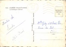 CPM Lourdes Hautes Pyrenees La Basilique Illuminee 