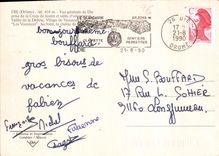 CPM Die Drome vue generale de Die prise de la Croix de Justin et table d'orientation Vallee de la dr