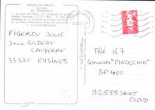 CPM Aquitaine Bordeaux le Pont de Pierre la facade du grand Theatre illuminee 1773 1780 Peniches ama