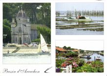 CPM Bassin d'Arcachon la Celebre Villa Algerienne les parcs a huitres et le village Typique de Pirai