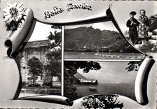 CPM Aix les Bains Arc romaine de Campanus La plage d'Aix et la dent du chat Abbaye d'Hautecombe Bate