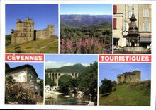 CPM En Cevennes Chateau de portes Corniche des cevennes fontaine pagode d'Anduze Musee du desert Pon