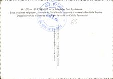 CPM Les Pyrenees la Route des Cols Pyreneens Sous les Cimes neigeuses la route du Col d'Aspin serpen