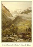 CPM Les Pyrenees Lithographie Anglaise du XIX siecle la Breche de Roland vue de Gedre 