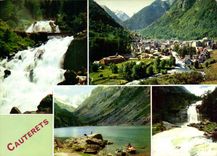 CPM Les Pyrenees Cauterets Hautes Pyrenees Cascade de Lutour vue generale le Lac de Gaube la cascade