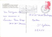 CPM Lourdes la Basiliqye et la Vierge Couronnee 