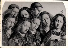 CPM Grand Cathedrale Saint Bavon l'Agneau Mystique par Hubert et Jean Van Eyck Les Anges Chanteurs 