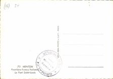 CPM Menton Frontiere Franco Italienne le Pont Saint Louis 