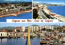 CPM La Cote d'Azur Cagnes sur Mer Cros de Cagnes vue aerienne le boulevard et la Plage le Port 