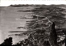 CPM La Cote d'Azur de Menton a Cannes a vol d'Oiseau 