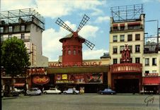 CPM Paris et ses Merveilles le moulin rouge place Blanche 2CV Citroen Gachettes d4Or Tabac