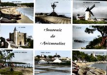 CPM Ile de Noirmoutier Souvenir Moulins a vent Plage des Dames Le Gois Le château Camping des Sablea