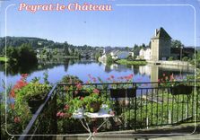 CPM Peyrat le Chateau Haute Vienne Limousin le bourg de Peyrat Tour du Chateau Etang 