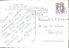 CPM La Cote d'Azur Cannes Alpes Mmes Le Boulevard et la Plage de la Croisette au fond le Suquet 