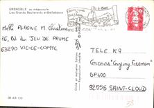 CPM Grenoble au crepuscule Les Grands Boulevards et Belledonne 