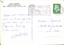 CPM Cote d'Argent Bassin d'Arcachon Coucher de Soleil a travers les Pins