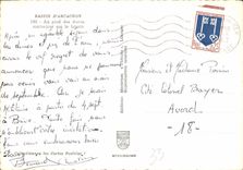 CPM Bassin d'Arcachon au pied des dunes contre-jour sur le bassin