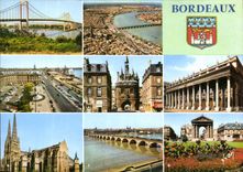 CPM Couleurs et Lumiere de France Bordeaux Gironde le Grand Pont suspendu vue generale avec la Garon