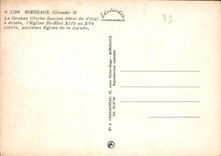 CPM Bordeaux Gironde La Grosse cloche ancien Hotel de Ville a droite l'Eglise St Eloi XII au XVe sie