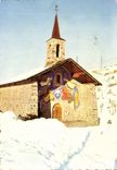CPM Meribel les Allues La chapelle ND des Neiges Fresques de Mme d'Andrete