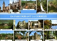 CPM En Parcourant la Correze Brive la Gaillarde Ussel Tulle Gimel les Cascades St Cirgues la Loutre 