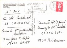 CPM En Parcourant la Correze Brive la Gaillarde Ussel Tulle Gimel les Cascades St Cirgues la Loutre 