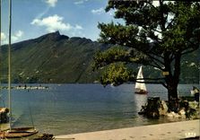 CPM Aix les Bains Savoie Lac du Bourget et Panorama sur la Dent du Chat 