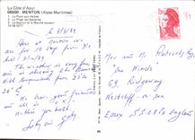 CPM La Cote d'Azur Menton Alpes Maritimes  