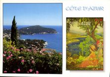 CPM Cote d'Azur French Riviera Paysage et affiche ancienne 