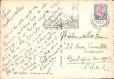 CPM Lourdes La Basilique vue de face 