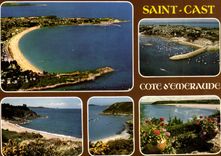 CPM Couleurs de Bretagne Saint Cast la Grande plage le port et les plages de la Mare de la Fresnaye 