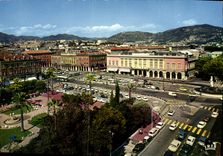 CPM La Cote d'Azur Nice un coin des Jardins Albert Ier et la Place Massena 
