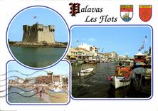 CPM Palavas les flots Herault Le canal la redoute de Ballestras la plage rive gauche 
