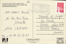 CPM La foret de l'Aude vue par les petits Audois Quand tu pique niques en foret ramasse tous tes dec