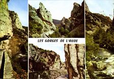 CPM Les Gorges de l'Aude La route et l'Aude dans le defile de Pierre Lys La Trou du Cure 