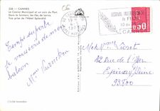 CPM Cannes Le Casino Municipal et un coin du Port Dans le lointain les Iles de Lerins Vue prise de l