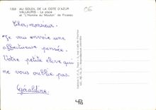 CPM Au soleil de la Cote d'Azur Villauris La place et l'Homme au Mouton de Picasso 