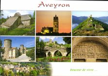 CPM En Aveyron Le tympan de l'Abbatiale Ste Foy a Cannes Le pant gothique de balcastl La Cathedrale 