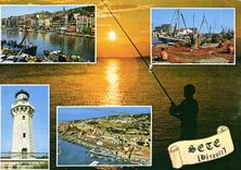 CPM Sete Herault Le Canat Bateaux de peche le Phare Vue aerienne 