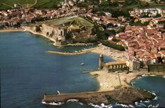 CPM La Cote Vermeille Collioure Pyrenees Orientales Vue generale aerienne La Plage Saint Vincent et 
