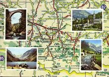 CPA Les Pyrenees Avec vues de Lourdes Gavarnie Lac de Gaube pont Napoleon 