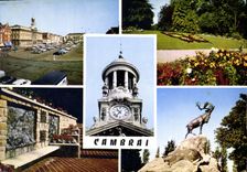 CPM Souvenir de Cambrai Nord Place A Briand et l'hotel de ville le jardin public et le Papillon 