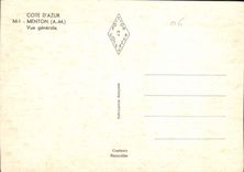 CPM Cote d'Azur Menton A M vue generale 