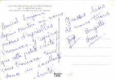 CPM Le Sites Merveilleux de la Cote d'Azur Menton A M vue generale sur Menton prise de Garavan 