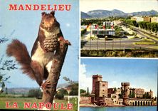 CPM Cote d'Azur Mandelieu la Napoule Entree de l'Autoroute Chateau de la Napoule 