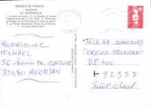 CPM Images de France Aquitaine Bordeaux le pont de pierre la facade du grand theatre illuminee penic