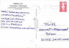 CPM Bordeaux la grosse cloche les allees de Tourny le pont de Pierre le Grand Theatre le Pont d'aqui