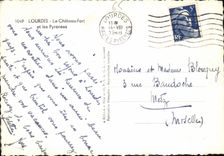 CPM Lourdes Le Chateau Fort et les Pyrenees 