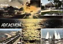 CPM Arcachon Le Casino Mauresque Vue generale de la Plage Reates 